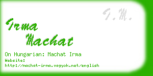 irma machat business card